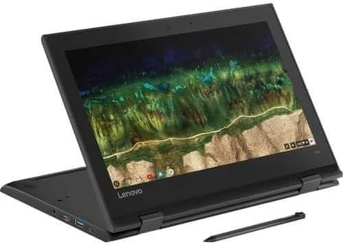 لپ تاپ 2 در 1 کروم بوک 500e L-eno.vo با [ قلم - استایلوس ] صفحه لمسی 11.6 اینچی HD، پردازنده Intel Celeron N3450، رم 4 گیگابایتی، وب کم 32 گیگابایتی eMMc، سیستم عامل Chrome [بازسازی شده]