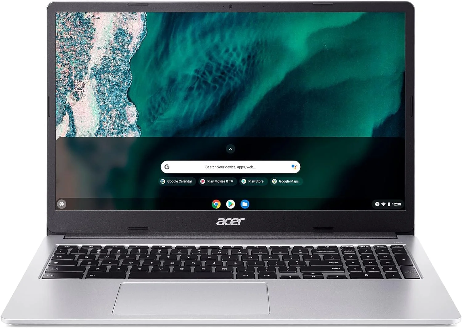 لپ تاپ Acer Chromebook 315 (2023)، صفحه نمایش 15.6 اینچی FHD IPS، پردازنده Intel Celeron N4500، رم 4 گیگابایتی، حافظه 64 گیگابایتی eMMC، نقره ای خالص، سیستم عامل Chrome، Wi-Fi 6، آستین محافظ همراه + لوازم جانبی لپ تاپ Acer Chromebook 315 (2023)، صفحه نمایش 15.6 اینچی FHD IPS، پردازنده Intel Celeron N4500، رم 4 گیگابایتی، حافظه 64 گیگابایتی eMMC، نقره ای خالص، سیستم عامل Chrome، Wi-Fi 6، آستین محافظ همراه + لوازم جانبی