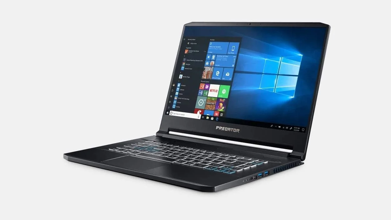 لپ تاپ گیمینگ Acer Predator Triton 500 با صفحه نمایش 15.6 اینچی FHD 144Hz، پردازنده Core i7-9750H، کیبورد با نور پس زمینه RGB، وب کم HD SHDR، Thunderbolt 3، HDMI، کارت گرافیک NVIDIA GeForce RTX 2060، ویندوز 10، مشکی (32 گیگابایت رم | 1 ترابایت PCIe SSD)