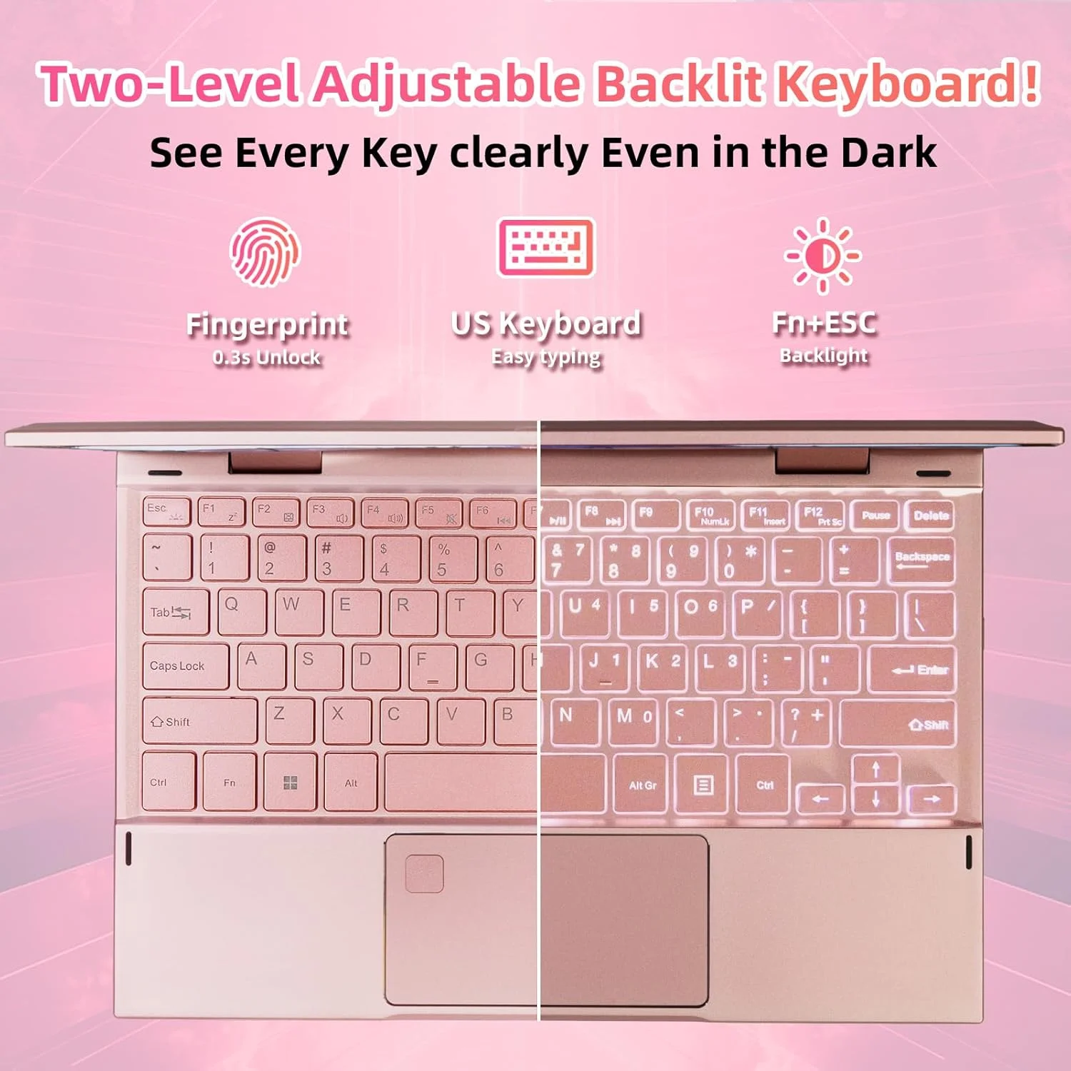 لپ تاپ لمسی 10.95 اینچی 2K BINTEC، لپ تاپ/کامپیوتر 2 در 1، Celeron N95 (تا 3.4 گیگاهرتز)، 16 گیگابایت رم DDR5، نوت بوک 360 درجه چرخان، حسگر اثر انگشت، صفحه کلید با نور پس زمینه، ویندوز 11/آفیس 2024 (16+256G)