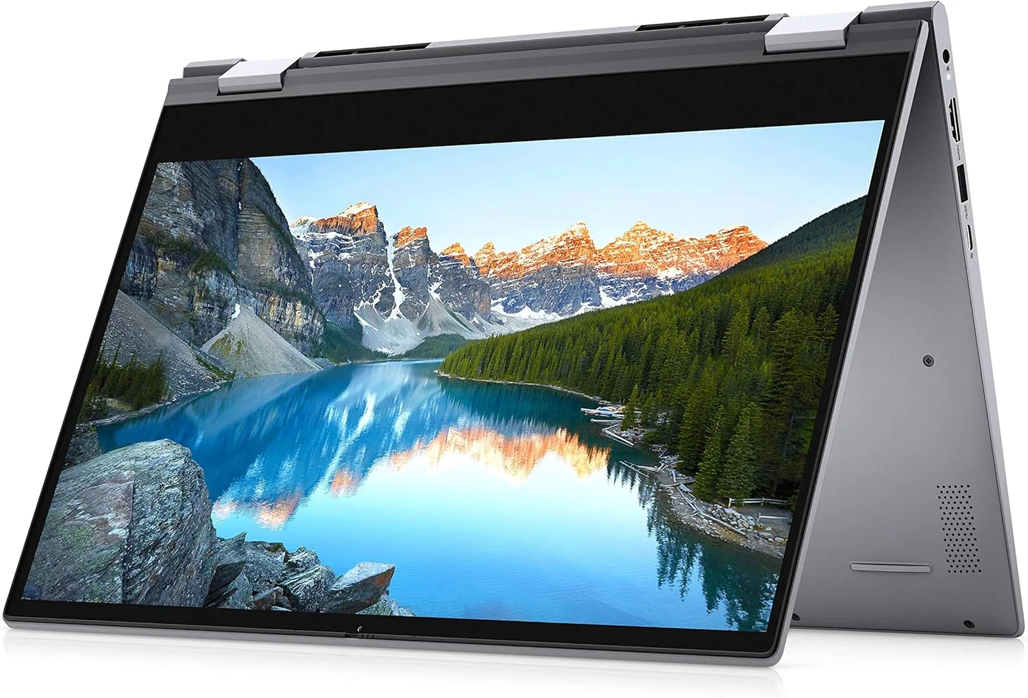 لپ تاپ لمسی 14 اینچی Dell Inspiron 14 5000 2-in-1 FHD مدل 2021، پردازنده Intel Core i5-1035G1، رم 8 گیگابایت، SSD 512 گیگابایت، کیبورد با نور پس زمینه، HDMI، Wi-Fi 6، وب کم، ویندوز 10، خاکستری، به همراه لوازم جانبی IFT