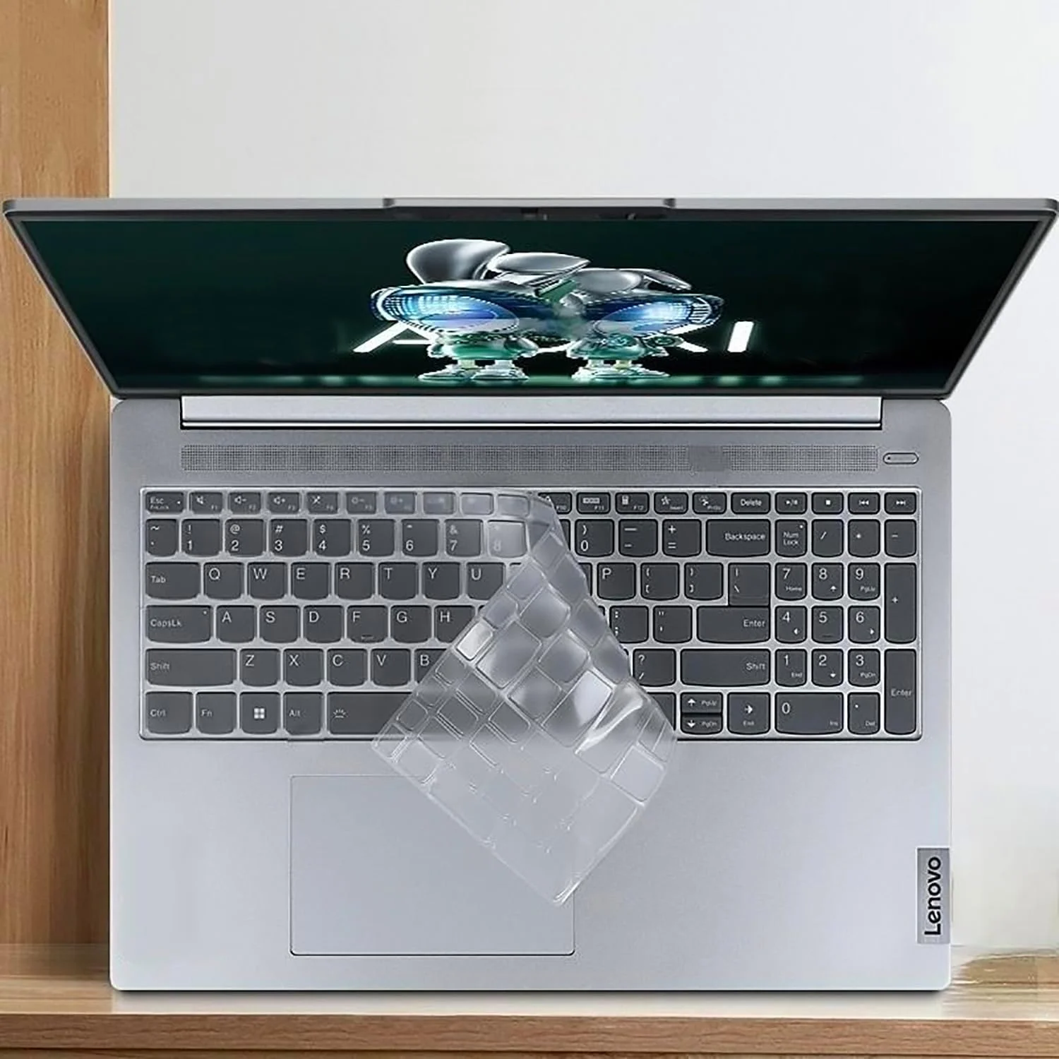 کاور کیبورد سازگار با لپ تاپ لنوو IdeaPad 1/Lenovo Newest V15 Gen 4 Business Laptop 15.6 اینچی/Lenovo IdeaPad Slim 3، جنس TPU، شفاف، بی صدا، ضد آب، مقاوم در برابر لکه
