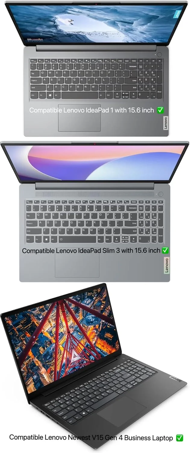 کاور کیبورد سازگار با لپ تاپ لنوو IdeaPad 1/Lenovo Newest V15 Gen 4 Business Laptop 15.6 اینچی/Lenovo IdeaPad Slim 3، جنس TPU، شفاف، بی صدا، ضد آب، مقاوم در برابر لکه کاور کیبورد سازگار با لپ تاپ لنوو IdeaPad 1/Lenovo Newest V15 Gen 4 Business Laptop 15.6 اینچی/Lenovo IdeaPad Slim 3، جنس TPU، شفاف، بی صدا، ضد آب، مقاوم در برابر لکه