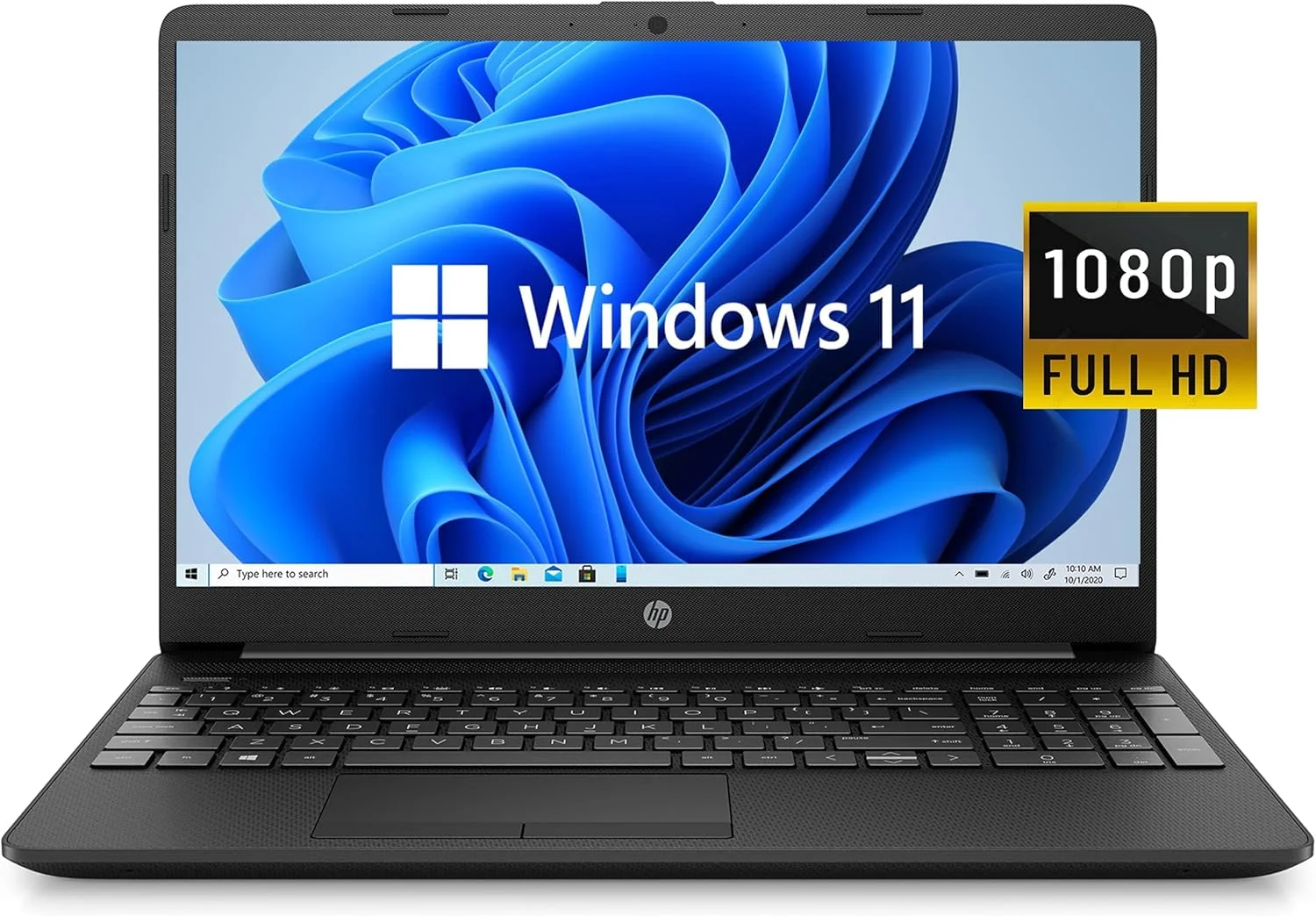 لپ تاپ جدید HP 2022 Notebook 15، صفحه نمایش 15.6 اینچی Full HD، پردازنده Intel Celeron N4020، حافظه 16 گیگابایتی DDR4، SSD 1 ترابایتی، آماده برای جلسات آنلاین، وب کم، Type-C، RJ-45، HDMI، ویندوز 11 هوم، مشکی