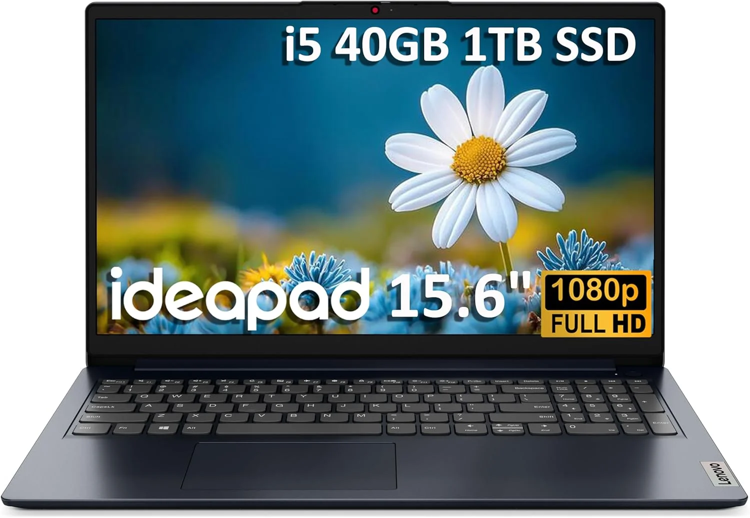 لپ تاپ لنوو IdeaPad (صفحه نمایش 15.6 اینچی FHD ضد تابش نور، پردازنده نسل دوازدهم Intel i5-1235U (بهتر از i7-1165G7)، رم 40 گیگابایتی، SSD 1 ترابایتی)، مناسب برای خانه، دانشجو، وب کم با شاتر، عمر باتری طولانی 10 ساعته، ویندوز 11 هوم در حالت S