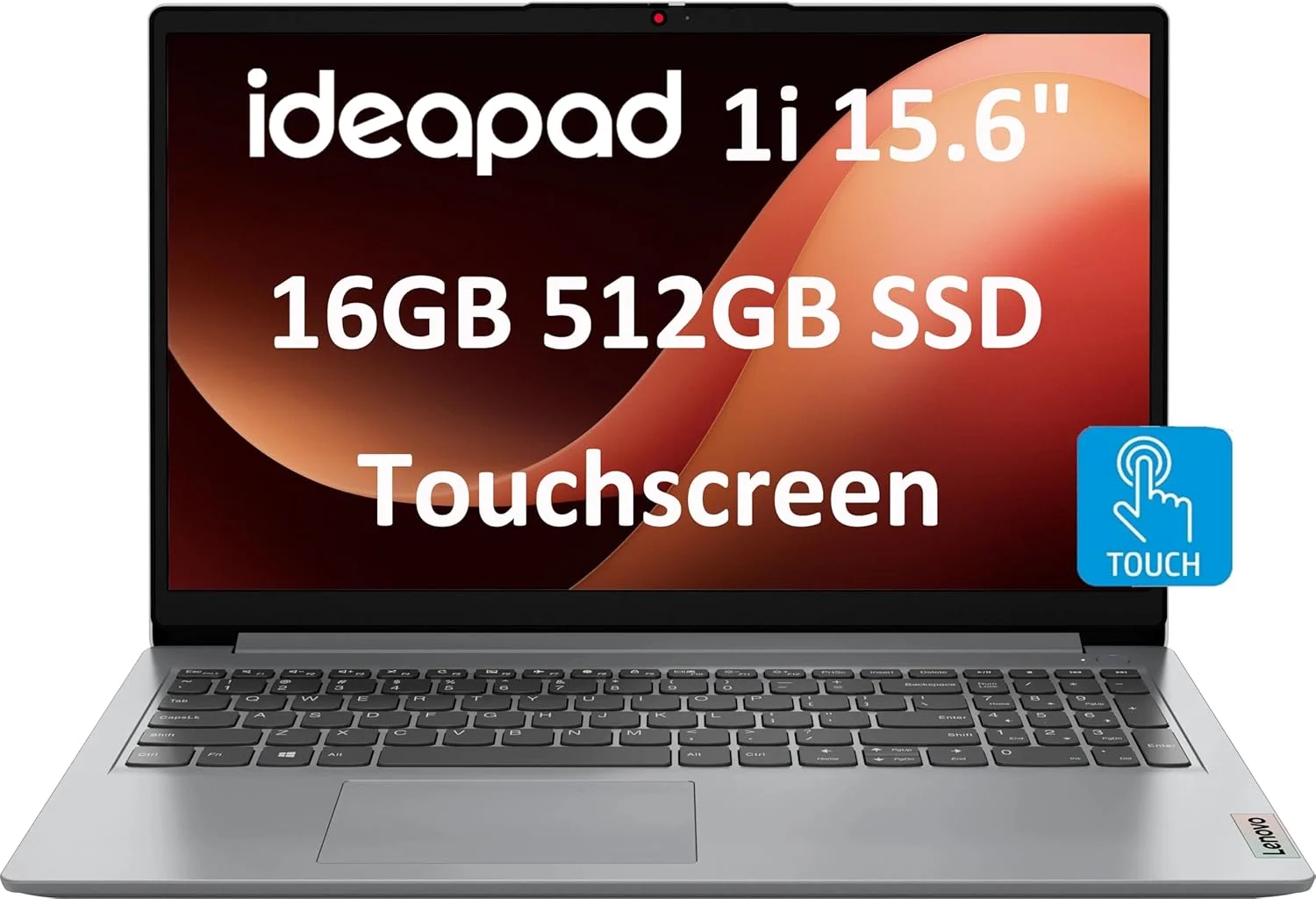 لپ تاپ لمسی 15.6 اینچی FHD لنوو IdeaPad (رم 16 گیگابایت، SSD 512 گیگابایت، Intel 6-Core i3-1215U (> i5-1135G7))، حاشیه باریک، وب کم، عمر باتری طولانی 10 ساعته، Wi-Fi 6، Win 11 Home S Mode، Cloud Grey