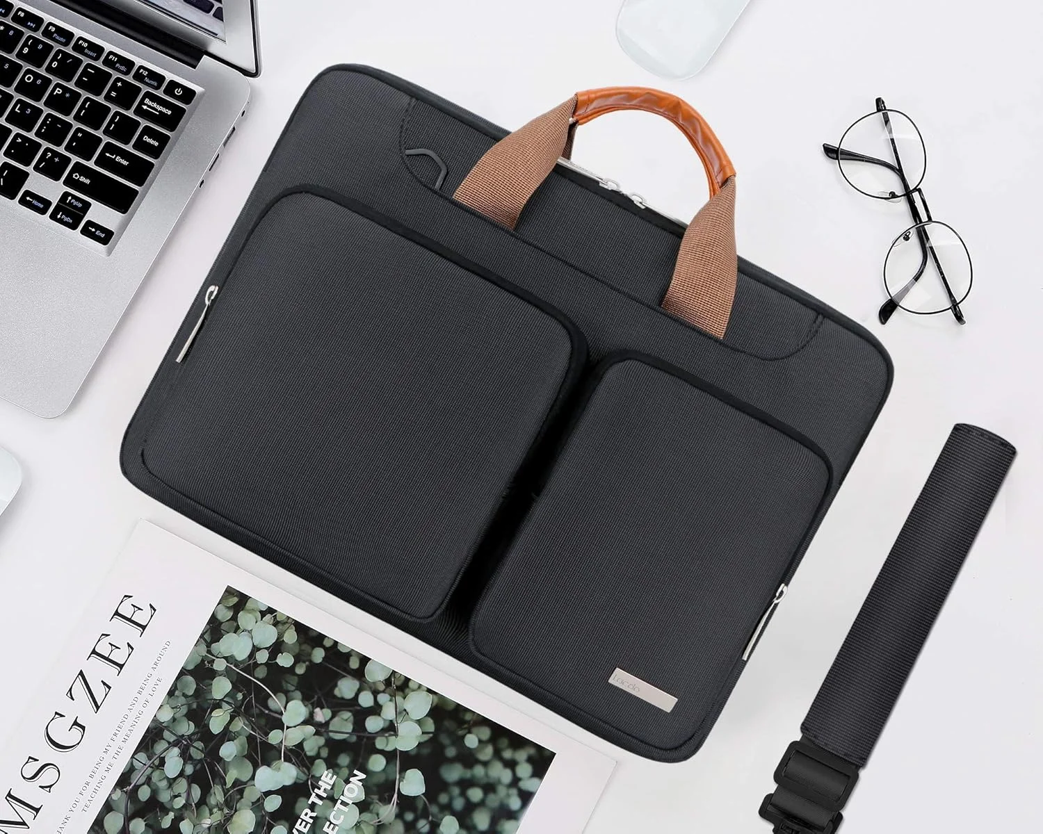 کیف لپ تاپ محافظ 360 درجه لاکدو 15.6 اینچی مناسب برای Acer Aspire 5 3/Chromebook، Asus Vivobook Zenbook 15، Lenovo Thinkpad، MSI GF65، Dell Inspiron، HP Spectre X360 Computer، مشکی