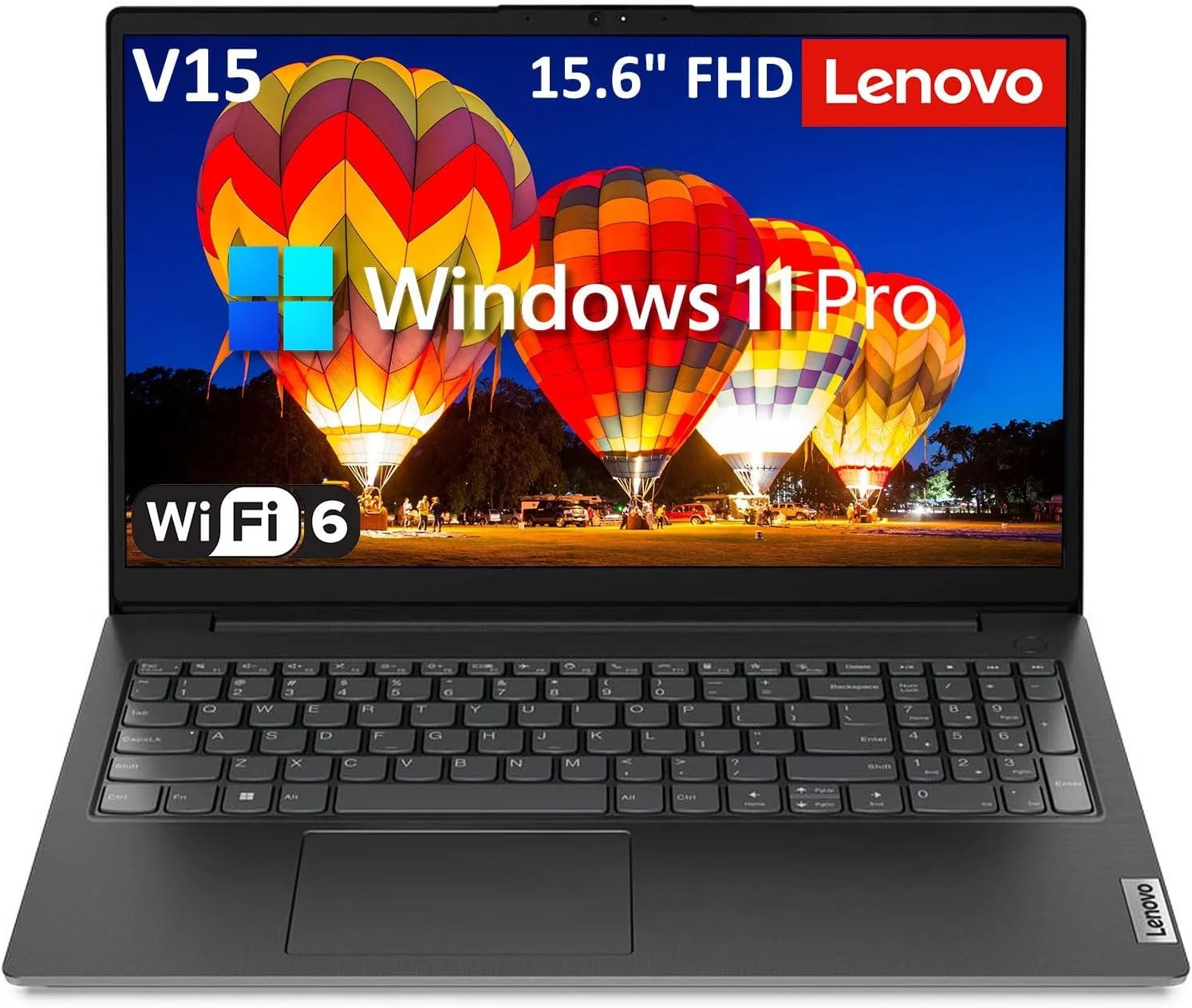 لپ تاپ تجاری لنوو V15، صفحه نمایش 15.6 اینچی FHD، پردازنده Intel Dual-Core، رم 16 گیگابایتی DDR4، حافظه SSD PCIe 1 ترابایتی، WiFi 6، بلوتوث 5.2، RJ-45، Type-C، HDMI، صفحه کلید عددی، مشکی، ویندوز 11 پرو، Tichang
