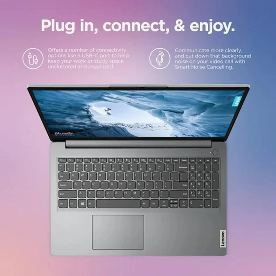 لپ تاپ تجاری و خانگی Lenovo Ideapad 1i با صفحه نمایش 15.6 اینچی FHD ضد تابش نور، پردازنده Intel Core i5-1235U، رم 16 گیگابایتی DDR4، حافظه SSD 512 گیگابایتی، وب کم، Wi-Fi، HDMI، بلوتوث، ویندوز 11، خاکستری ابری، همراه با GaLiMu لپ تاپ تجاری و خانگی Lenovo Ideapad 1i با صفحه نمایش 15.6 اینچی FHD ضد تابش نور، پردازنده Intel Core i5-1235U، رم 16 گیگابایتی DDR4، حافظه SSD 512 گیگابایتی، وب کم، Wi-Fi، HDMI، بلوتوث، ویندوز 11، خاکستری ابری، همراه با GaLiMu