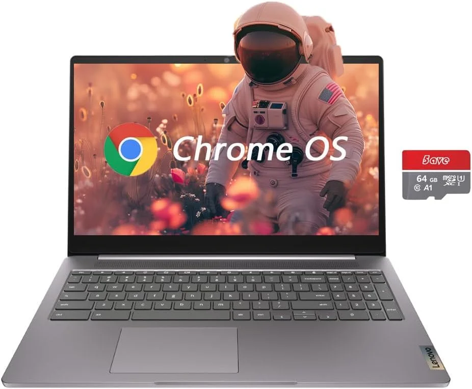 لپ تاپ 15.6 اینچی FHD Chromebook لنوو، IdeaPad 3i، پردازنده Intel Celeron N4500، رم 4 گیگابایتی، حافظه 128 گیگابایتی (64 گیگابایت eMMC + 64 گیگابایت حافظه فلش 5ave)، وب کم، HDMI، بلوتوث، سیستم عامل Chrome، خاکستری قطبی
