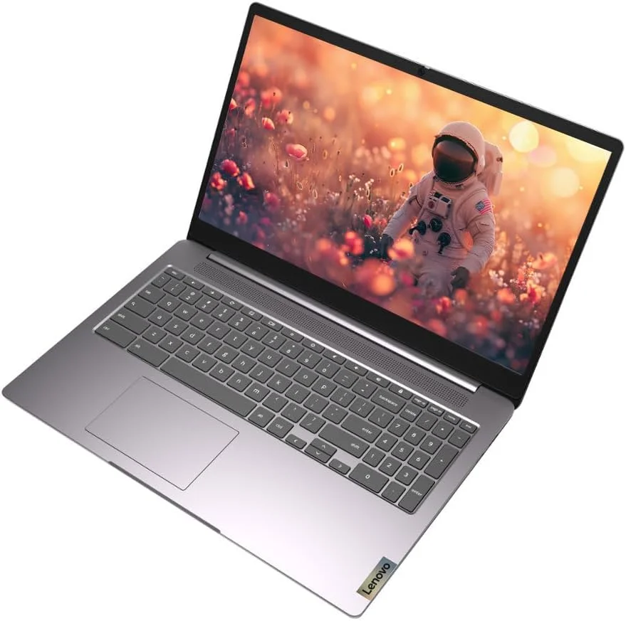 لپ تاپ 15.6 اینچی FHD Chromebook لنوو، IdeaPad 3i، پردازنده Intel Celeron N4500، رم 4 گیگابایتی، حافظه 128 گیگابایتی (64 گیگابایت eMMC + 64 گیگابایت حافظه فلش 5ave)، وب کم، HDMI، بلوتوث، سیستم عامل Chrome، خاکستری قطبی