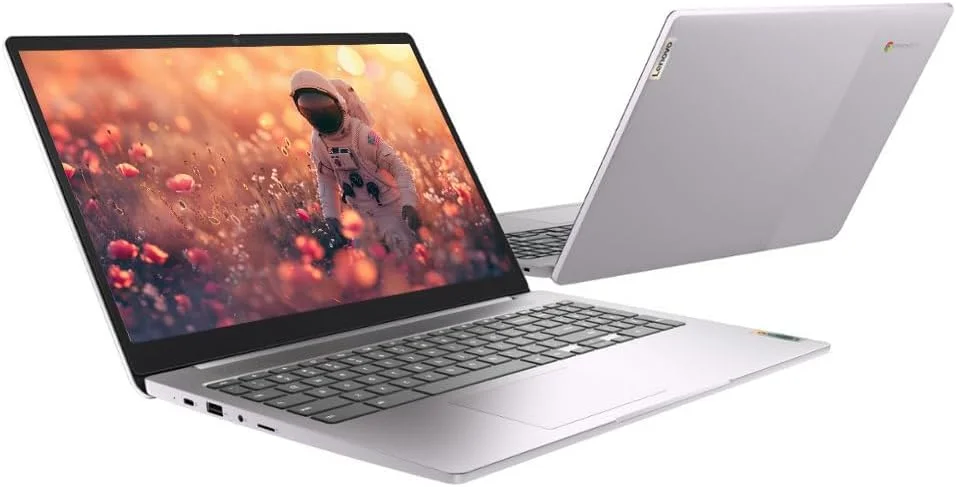 لپ تاپ 15.6 اینچی FHD Chromebook لنوو، IdeaPad 3i، پردازنده Intel Celeron N4500، رم 4 گیگابایتی، حافظه 128 گیگابایتی (64 گیگابایت eMMC + 64 گیگابایت حافظه فلش 5ave)، وب کم، HDMI، بلوتوث، سیستم عامل Chrome، خاکستری قطبی