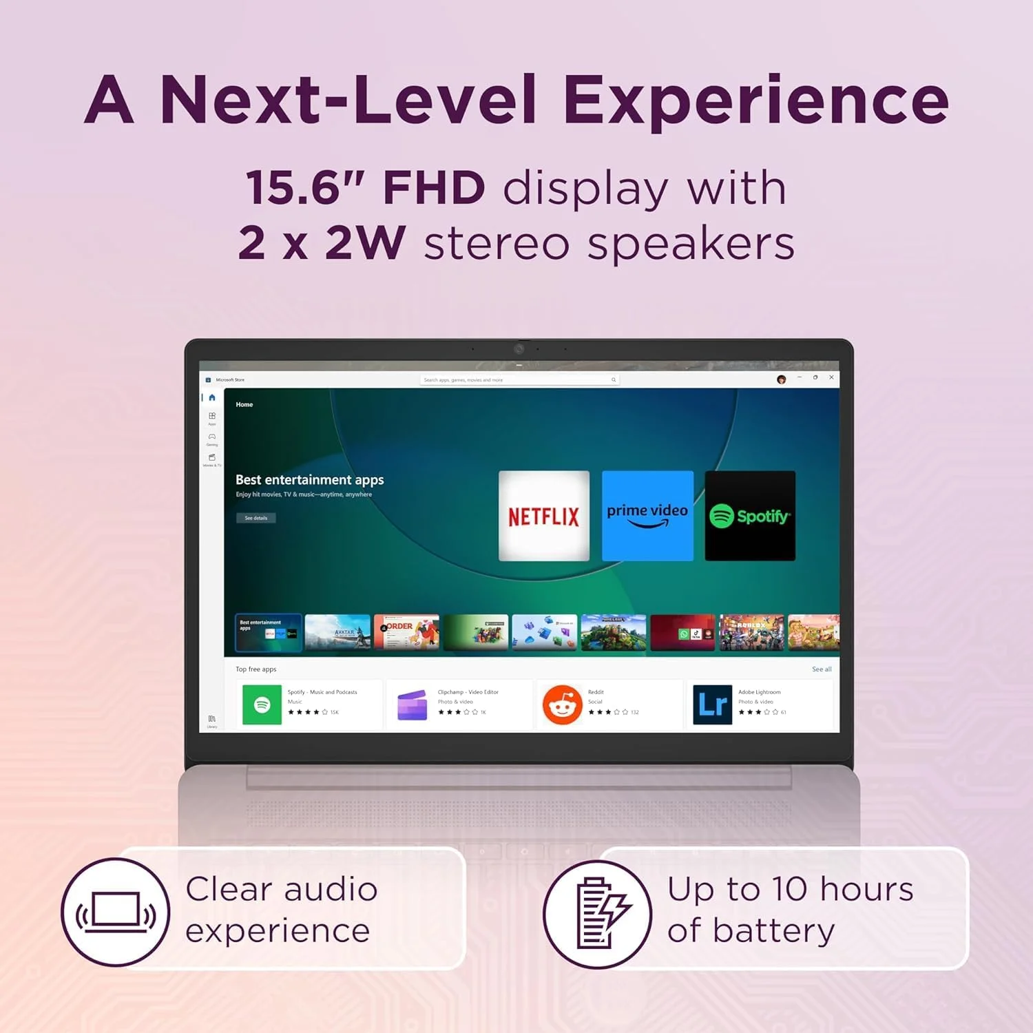 لپ تاپ Chromebook Premium Lenovo 15.6 اینچی FHD Slim Light مناسب برای کسب و کار و دانشجو، پردازنده Intel Celeron N4500، رم 4 گیگابایتی، حافظه 192 گیگابایتی (64 گیگابایت eMMC + کارت 128 گیگابایتی)، WiFi 6، باتری بادوام، Chrome OS HubxcelAccessory