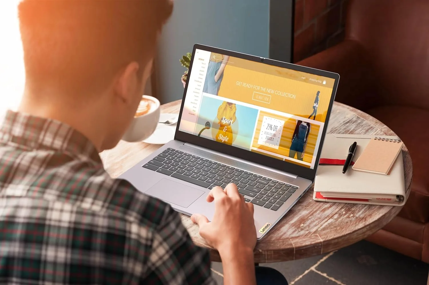 لپ تاپ Chromebook Premium Lenovo 15.6 اینچی FHD Slim Light مناسب برای کسب و کار و دانشجو، پردازنده Intel Celeron N4500، رم 4 گیگابایتی، حافظه 192 گیگابایتی (64 گیگابایت eMMC + کارت 128 گیگابایتی)، WiFi 6، باتری بادوام، Chrome OS HubxcelAccessory
