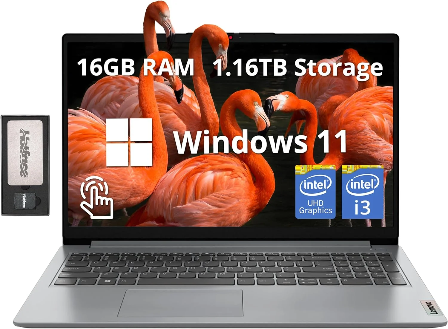 لپ تاپ لمسی 15.6 اینچی FHD لنوو IdeaPad 1i، پردازنده Intel i3-1215U، رم 16 گیگابایتی، حافظه 1.16 ترابایتی (1 ترابایت SSD + مجموعه داک استیشن 160 گیگابایتی)، گرافیک Intel UHD، وب کم، Dolby Audio، WiFi 6، ویندوز 11، خاکستری