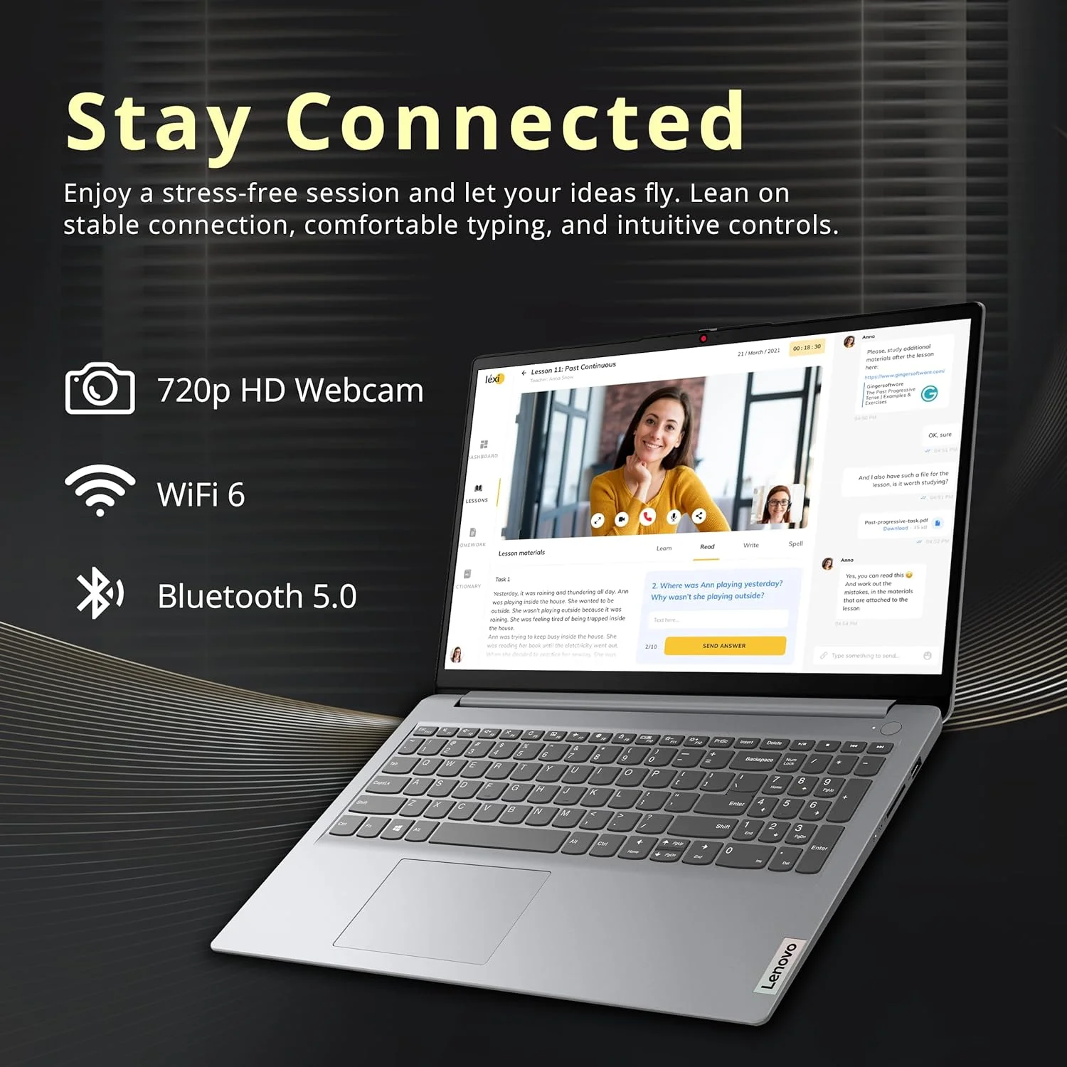لپ تاپ 15.6 اینچی HD ضد تابش نور لنوو Ideapad 1، پردازنده Intel Celeron N4500، رم 12 گیگابایتی، حافظه 416 گیگابایتی (256 گیگابایت SSD + مجموعه داک استیشن 160 گیگابایتی)، گرافیک Intel UHD، صفحه کلید اعداد، وب کم، ویندوز 11s، خاکستری لپ تاپ 15.6 اینچی HD ضد تابش نور لنوو Ideapad 1، پردازنده Intel Celeron N4500، رم 12 گیگابایتی، حافظه 416 گیگابایتی (256 گیگابایت SSD + مجموعه داک استیشن 160 گیگابایتی)، گرافیک Intel UHD، صفحه کلید اعداد، وب کم، ویندوز 11s، خاکستری
