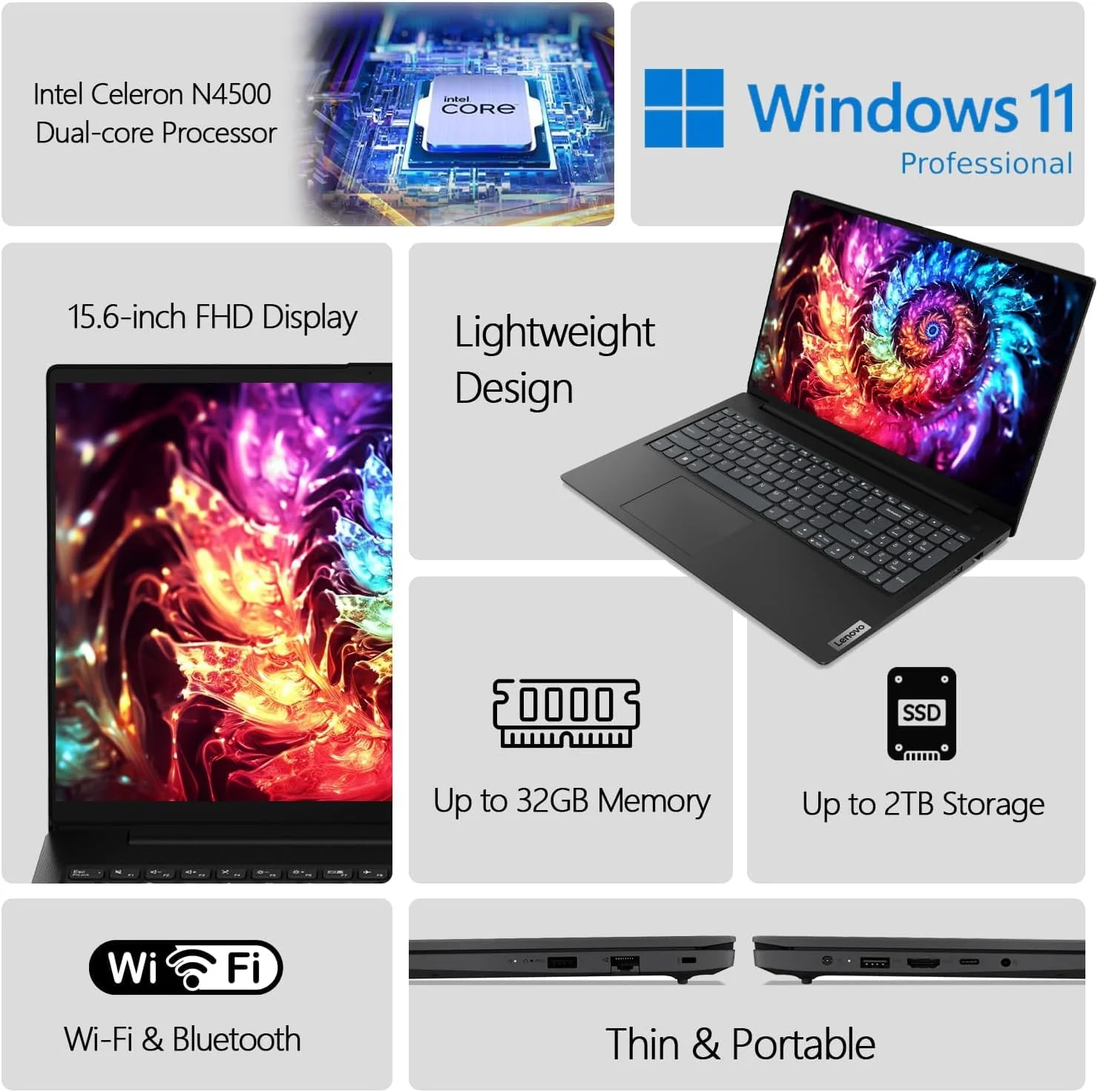 لپ تاپ جدید لنوو IdeaPad 1، صفحه نمایش 15.6 اینچی FHD، پردازنده Intel Pentium Silver N6000، اشتراک 1 ساله Office 365، رم 12 گیگابایتی DDR4، حافظه SSD 512 گیگابایتی PCIe، WiFi 6، BT 5.1، آبی تیره، ویندوز 11 Home S، کابل AZ-XUT لپ تاپ جدید لنوو IdeaPad 1، صفحه نمایش 15.6 اینچی FHD، پردازنده Intel Pentium Silver N6000، اشتراک 1 ساله Office 365، رم 12 گیگابایتی DDR4، حافظه SSD 512 گیگابایتی PCIe، WiFi 6، BT 5.1، آبی تیره، ویندوز 11 Home S، کابل AZ-XUT