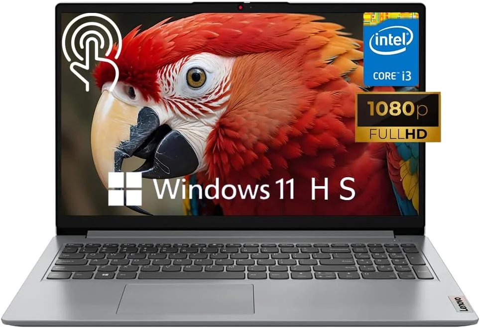 لپ تاپ لمسی 15.6 اینچی لنوو Ideapad 1i، پردازنده Intel Core i3-1215U، صفحه نمایش لمسی 15.6 اینچی FHD، رم 8 گیگابایتی، SSD 256 گیگابایتی، گرافیک Intel UHD، Wi-Fi، HDMI، ویندوز 11 هوم، خاکستری ابری