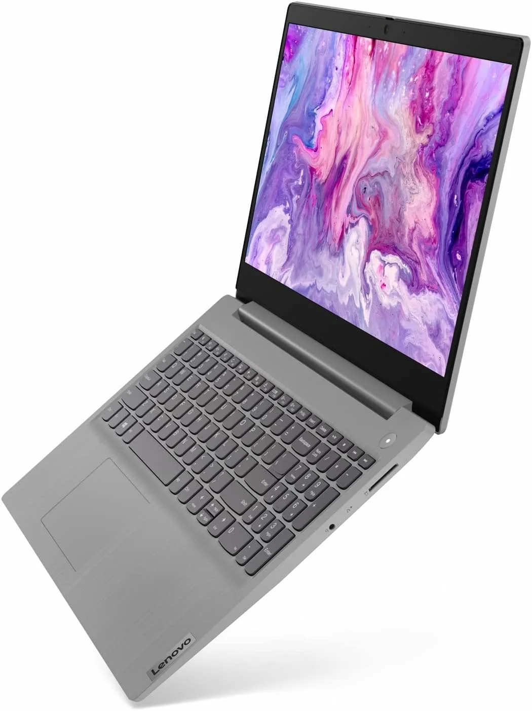 لپ تاپ 15.6 اینچی FHD لنوو IdeaPad 3i، پردازنده Core i3-1115G4 تا 4.10 گیگاهرتز، 8 گیگابایت رم DDR4، 256 گیگابایت PCIe SSD، HDMI، USB، WiFi، صفحه کلید، کارت خوان SD، وب کم، حسگر اثر انگشت، خاکستری پلاتینی، ویندوز 11