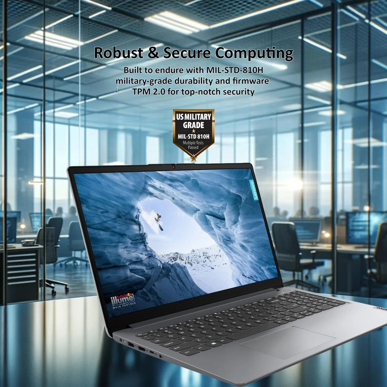 لپ تاپ لنوو IdeaPad 1 Gen 7 مدل 2024، صفحه نمایش 15.6 اینچی FHD، پردازنده Intel Core i3-1215U، رم 16 گیگابایتی، حافظه SSD 512 گیگابایتی، کارت خوان SD، HDMI، وب کم، Wi-Fi 6، ویندوز 11 پرو، خاکستری