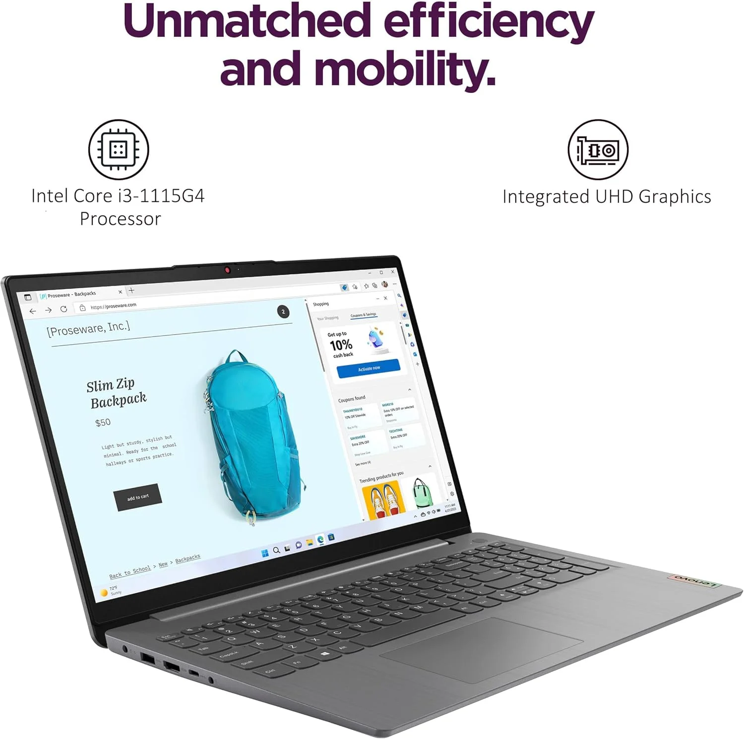 لپ تاپ لمسی 15.6 اینچی FHD لنوو IdeaPad 3 (رم 16 گیگابایت، SSD 512 گیگابایت، پردازنده Intel Core i3) برای دانش آموزان خانگی و دانشجویی، حاشیه باریک، وب کم، عمر باتری طولانی 12 ساعته، NumPad، کارت SD IST، ویندوز 11 هوم در S