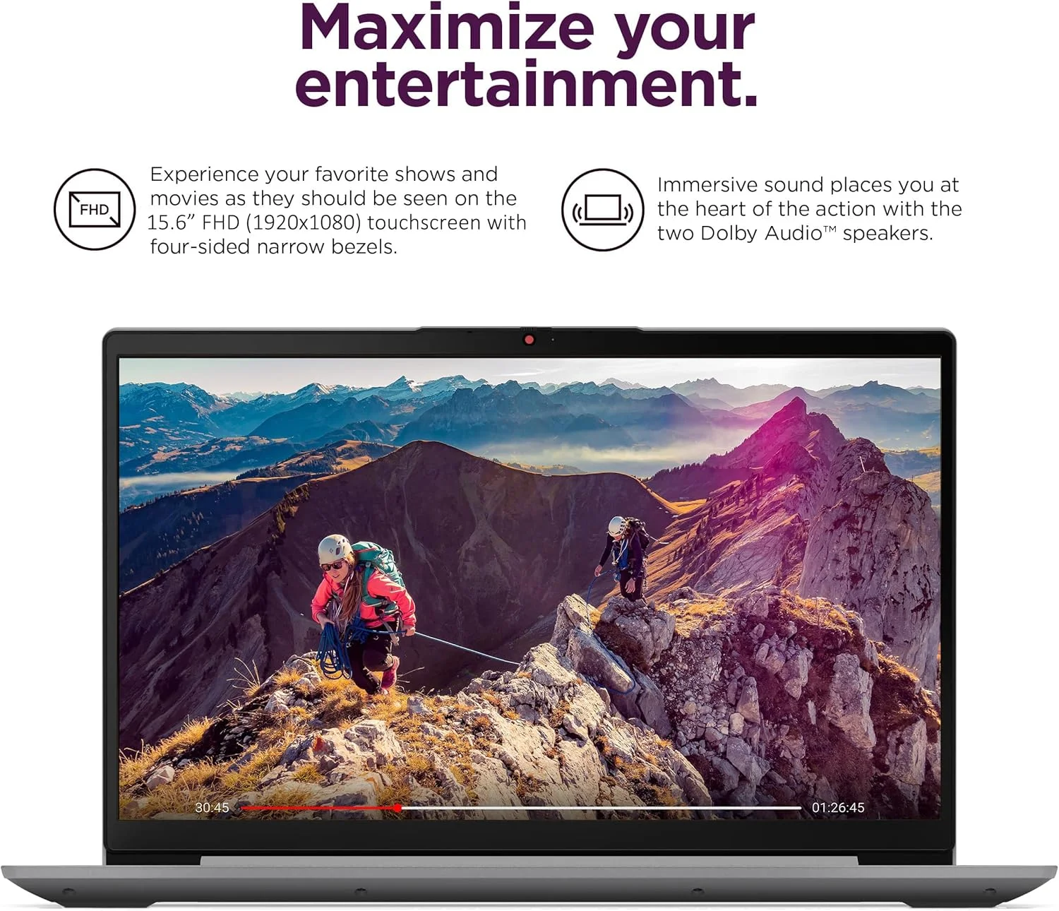 لپ تاپ لمسی 15.6 اینچی FHD لنوو IdeaPad 3 (رم 16 گیگابایت، SSD 512 گیگابایت، پردازنده Intel Core i3) برای دانش آموزان خانگی و دانشجویی، حاشیه باریک، وب کم، عمر باتری طولانی 12 ساعته، NumPad، کارت SD IST، ویندوز 11 هوم در S