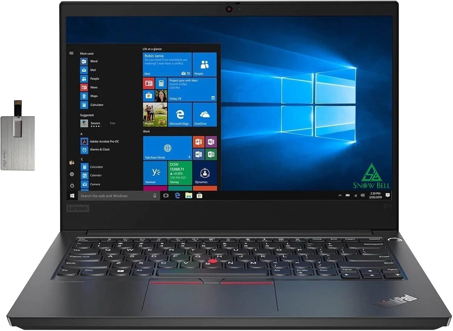 لپ تاپ لنوو ThinkPad E14 اینتل Core i5 10210U X4 1.6GHz 8GB 256GB SSD 14" Win10، مشکی، 14-14.99 اینچ