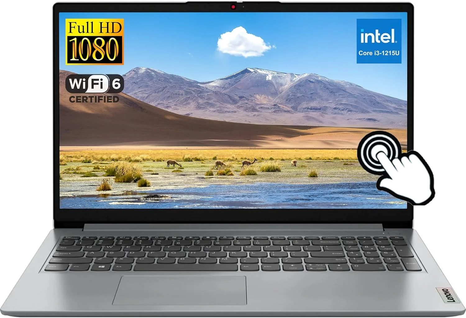 لپ تاپ لمسی لنوو Ideapad 15.6 اینچ FHD، پردازنده Intel Core i3-1215U 6 هسته ای، 24 گیگابایت رم، 1 ترابایت SSD، وب کم، بلوتوث، Wi-Fi 6، کارت خوان SD، ویندوز 11، خاکستری، لوازم جانبی GM
