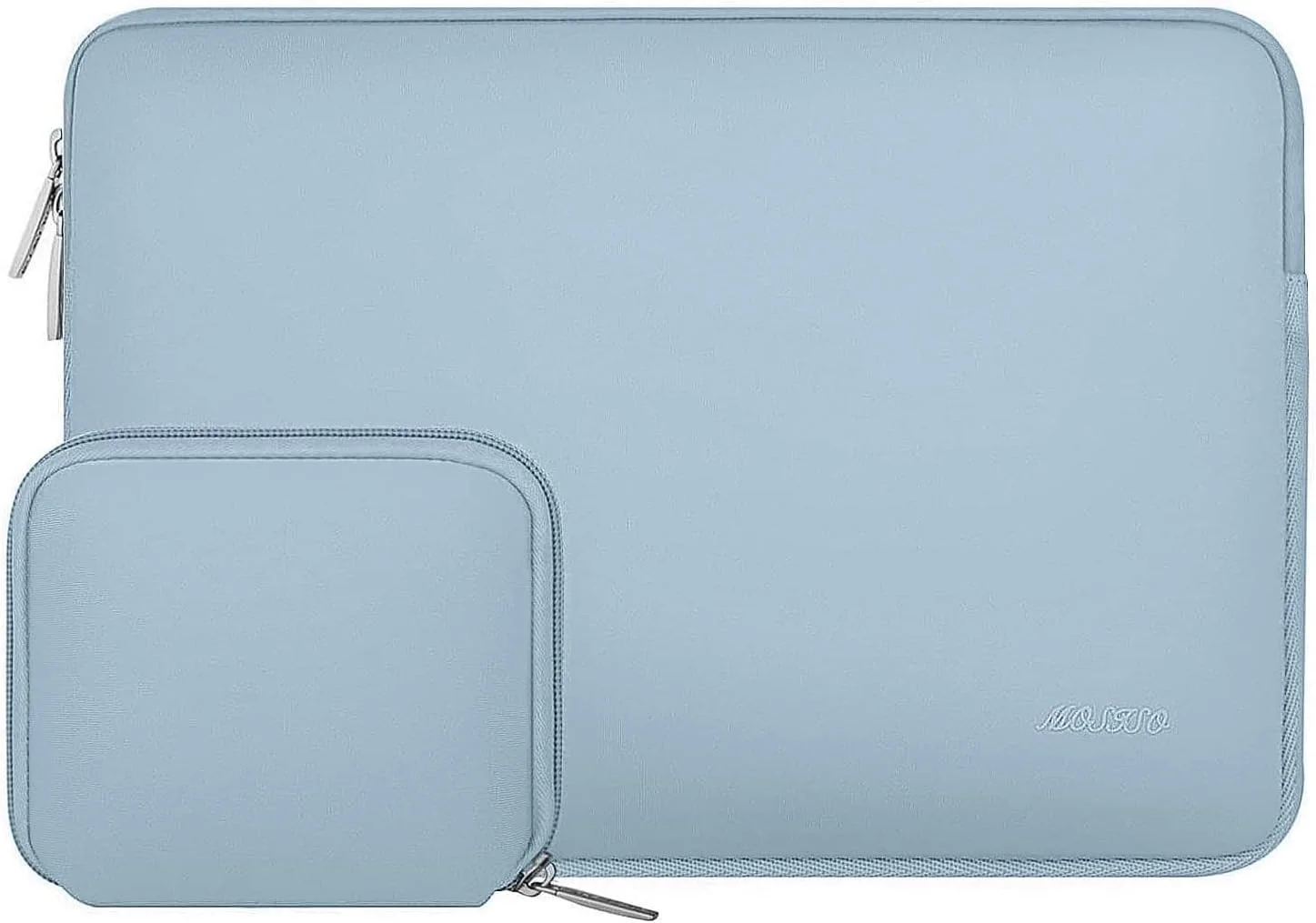 کیف لپ تاپ MOSISO سایز 16 اینچ، کیف آستین لپ تاپ 15-15.6 اینچی سازگار با MacBook Pro 16 اینچی، HP، Acer، Dell، Lenovo، ASUS Notebook، کیف آستین کامپیوتر نئوپرن با کیف کوچک، آبی آسمانی