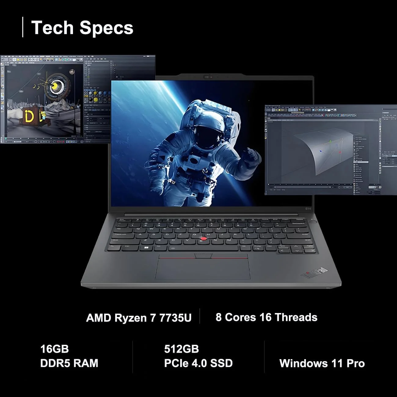 لپ تاپ تجاری لنوو ThinkPad E14 Gen 5 (صفحه نمایش 14 اینچی FHD+ ضد تابش نور، AMD Ryzen 7 7730U (بهتر از Intel i7-1355U)، 16 گیگابایت رم، 512 گیگابایت SSD)، نور پس زمینه، حسگر اثر انگشت، شارژ سریع، Wi-Fi 6، ویندوز 11 پرو با Copilot لپ تاپ تجاری لنوو ThinkPad E14 Gen 5 (صفحه نمایش 14 اینچی FHD+ ضد تابش نور، AMD Ryzen 7 7730U (بهتر از Intel i7-1355U)، 16 گیگابایت رم، 512 گیگابایت SSD)، نور پس زمینه، حسگر اثر انگشت، شارژ سریع، Wi-Fi 6، ویندوز 11 پرو با Copilot