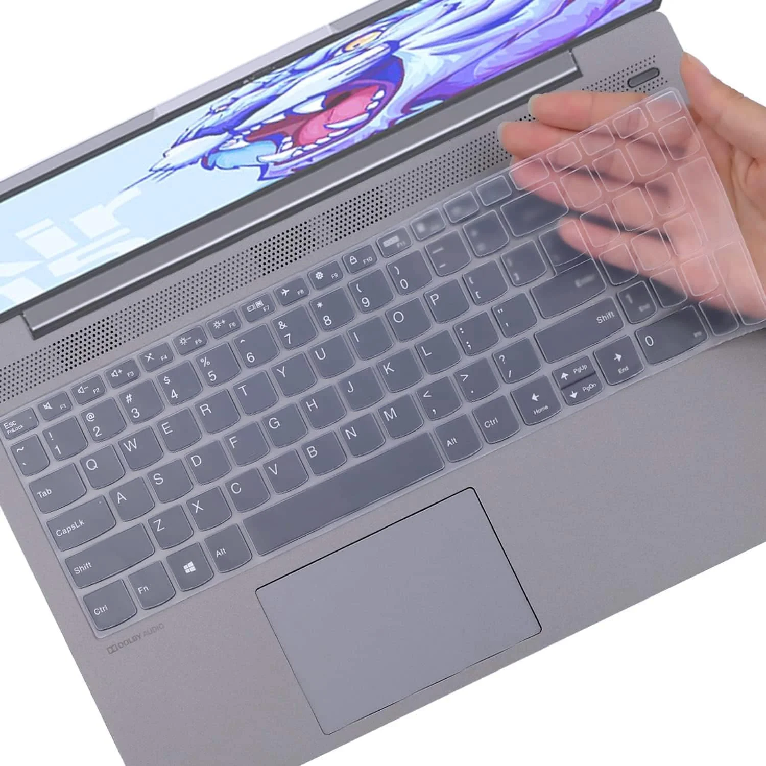 کاور سیلیکونی صفحه کلید RAYA برای لپ تاپ های 15.6 اینچی Lenovo ideapad Slim3 & Slim5 | کاور صفحه کلید لپ تاپ ThinkBook 15 و Lenovo V15 (سیلیکون شفاف)
