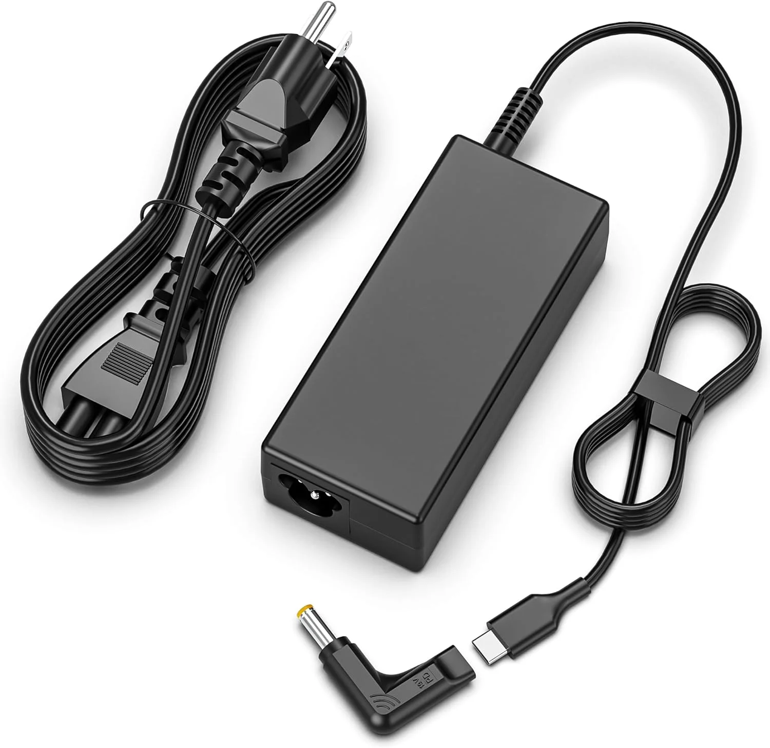 شارژر جایگزین VJYUIJAY برای لپ‌تاپ لنوو - 2 سری 65 وات 45 وات USB C شارژر لپ‌تاپ و آداپتور AC گرد 4.0 * 1.7 میلی‌متری IdeaPad