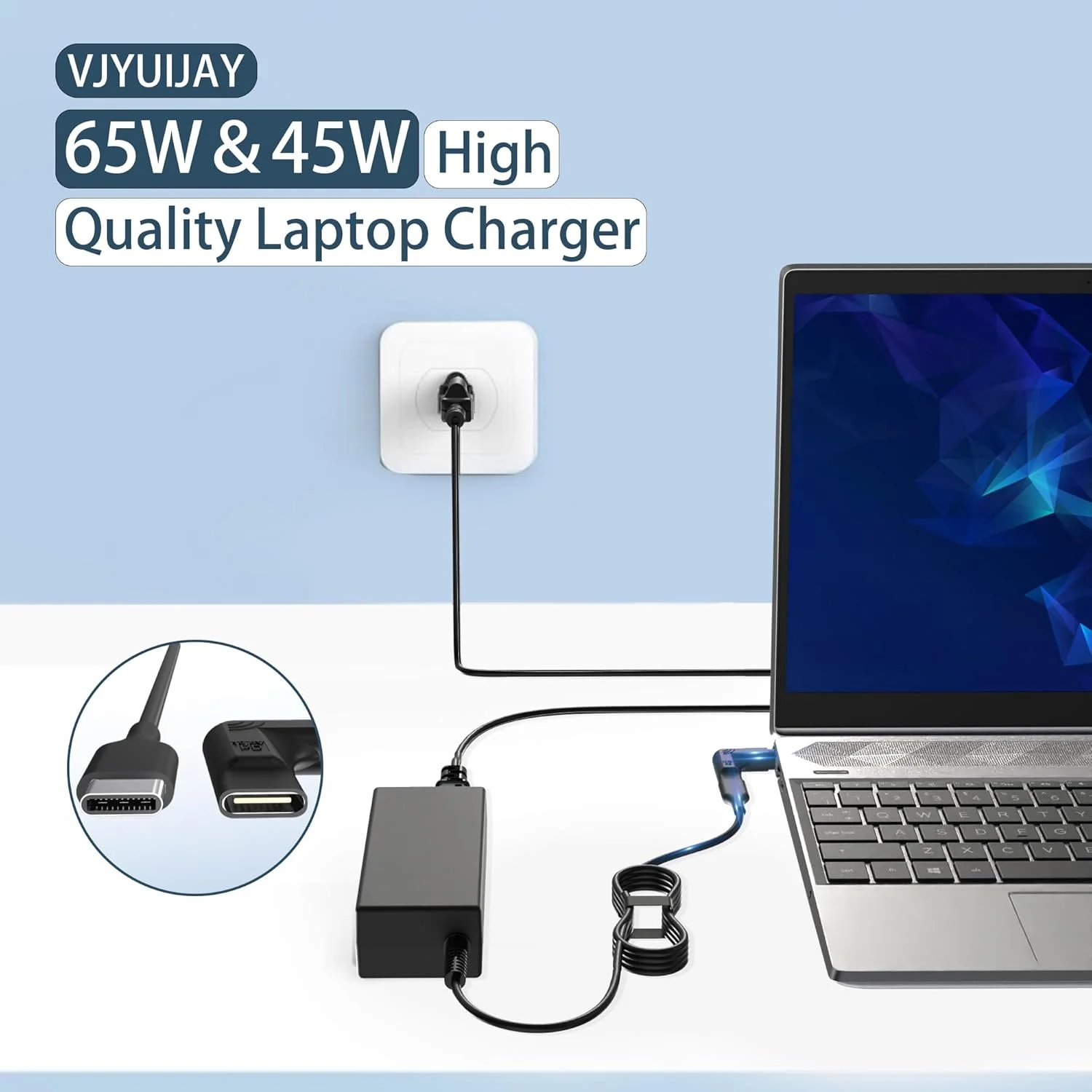 شارژر جایگزین VJYUIJAY برای لپتاپ لنوو - 2 سری 65 وات 45 وات USB C شارژر لپتاپ و آداپتور AC گرد 4.0 * 1.7 میلیمتری IdeaPad شارژر جایگزین VJYUIJAY برای لپتاپ لنوو - 2 سری 65 وات 45 وات USB C شارژر لپتاپ و آداپتور AC گرد 4.0 * 1.7 میلیمتری IdeaPad
