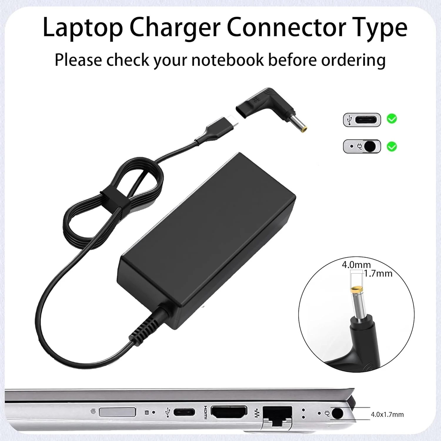 شارژر جایگزین VJYUIJAY برای لپتاپ لنوو - 2 سری 65 وات 45 وات USB C شارژر لپتاپ و آداپتور AC گرد 4.0 * 1.7 میلیمتری IdeaPad شارژر جایگزین VJYUIJAY برای لپتاپ لنوو - 2 سری 65 وات 45 وات USB C شارژر لپتاپ و آداپتور AC گرد 4.0 * 1.7 میلیمتری IdeaPad