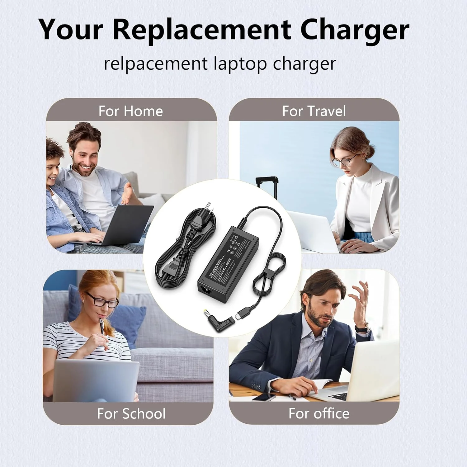 شارژر جایگزین VJYUIJAY برای لپتاپ لنوو - 2 سری 65 وات 45 وات USB C شارژر لپتاپ و آداپتور AC گرد 4.0 * 1.7 میلیمتری IdeaPad شارژر جایگزین VJYUIJAY برای لپتاپ لنوو - 2 سری 65 وات 45 وات USB C شارژر لپتاپ و آداپتور AC گرد 4.0 * 1.7 میلیمتری IdeaPad