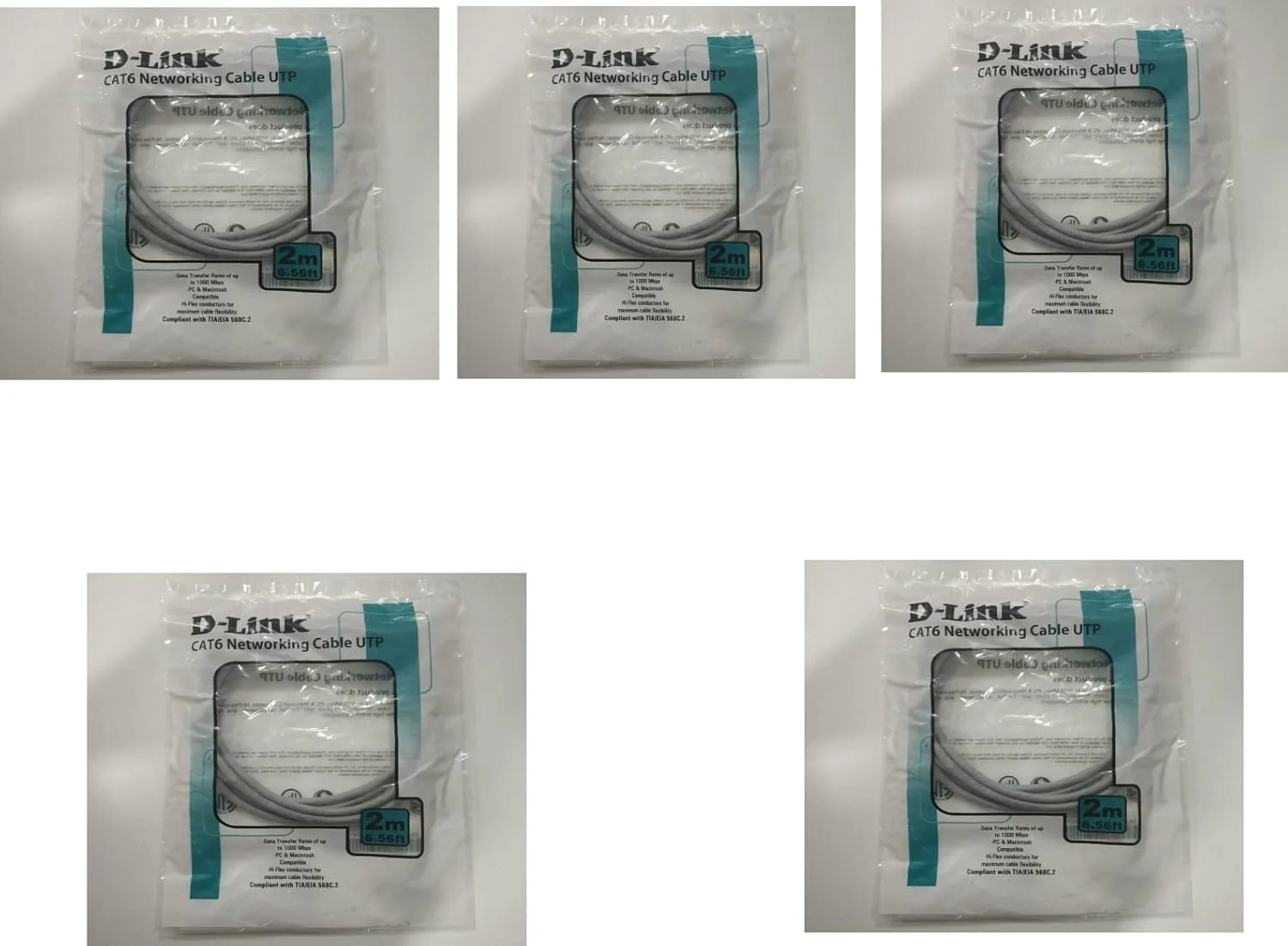 پچ کورد دی-لینک Cat 6، 2 متری (بسته 5 عددی)