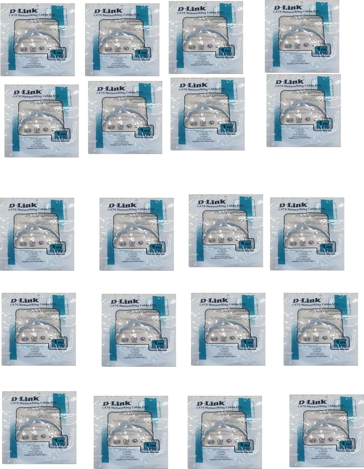 کابل شبکه D-Link Cat6 به طول 1 متر (بسته 20 عددی)