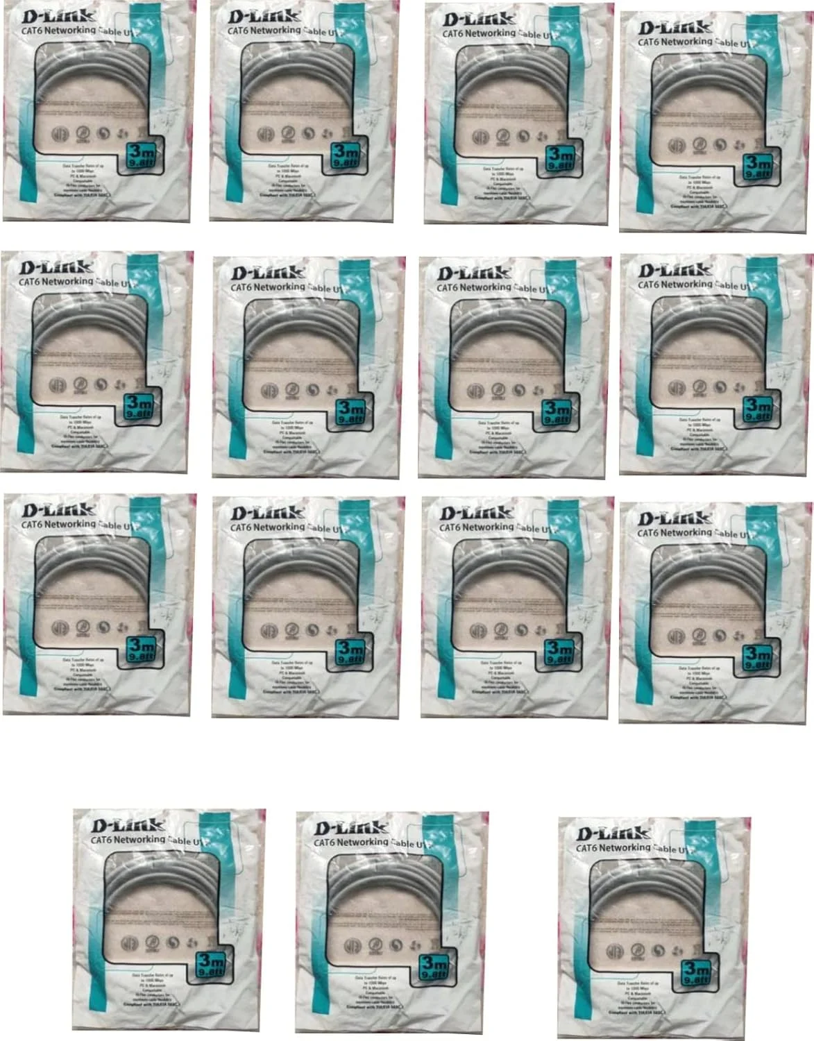 کابل شبکه D-Link Cat 6، طول 3 متر (بسته 15 عددی)