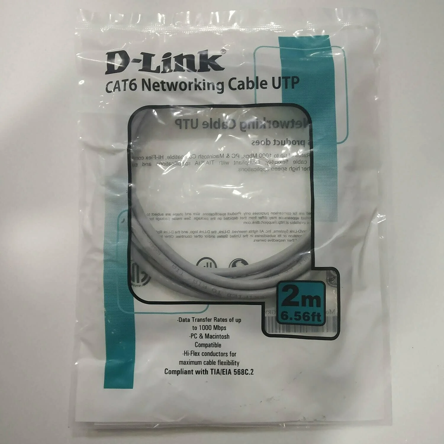 پچ کورد دی-لینک Cat 6، 2 متری (بسته 5 عددی)