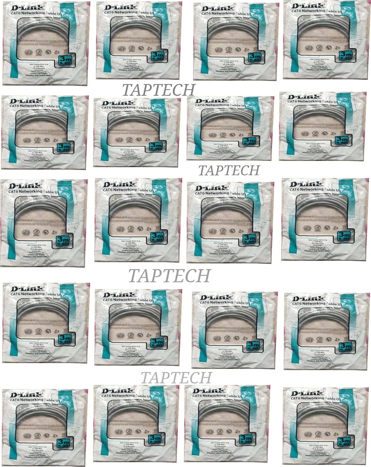 پچ کورد دی-لینک Cat 6، 3 متری (بسته 20 عددی)