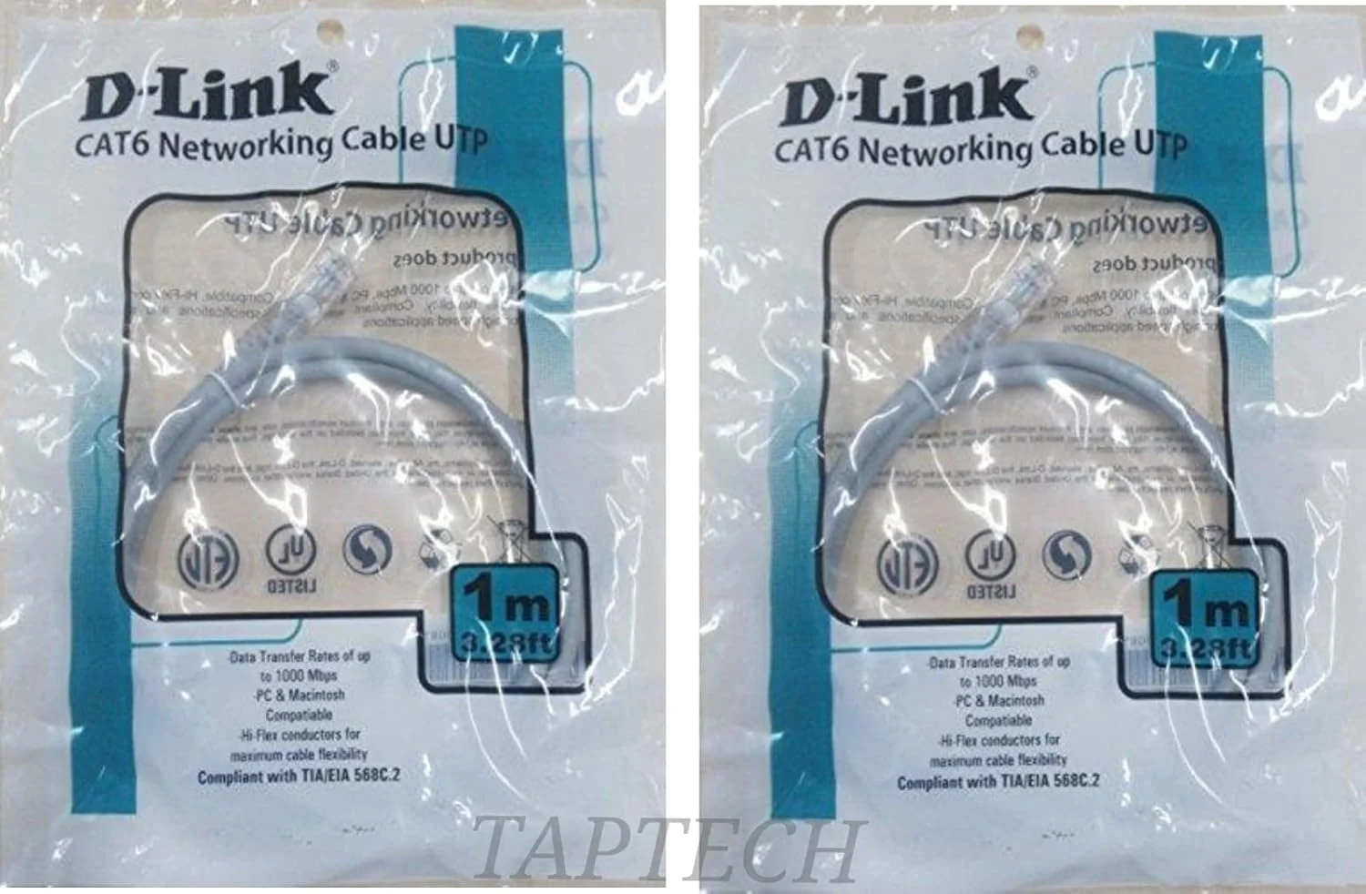 کابل پچ کورد دی-لینک Cat 6، طول 1 متر (بسته 2 عددی)