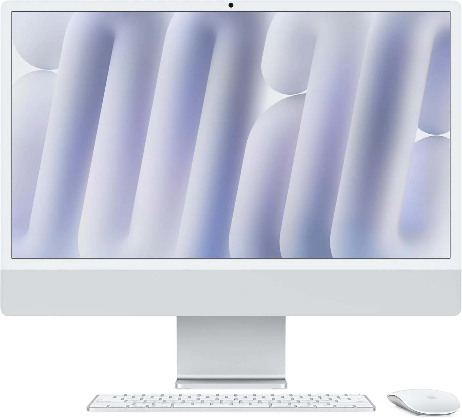 آی‌مک ۲۰۲۴ اپل (۲۴ اینچی، تراشه Apple M4 با پردازنده مرکزی ۱۰ هسته‌ای و پردازنده گرافیکی ۱۰ هسته‌ای، ۱۶ گیگابایت حافظه یکپارچه، ۲۵۶ گیگابایت) - نقره‌ای؛ عربی/انگلیسی