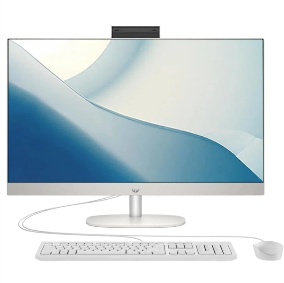 جدیدترین کامپیوتر همه کاره 24 اینچی HP مدل 2024، پردازنده نسل سیزدهم Intel Core i5-1335U | 8 گیگابایت رم DDR4 | 512 گیگابایت NVMe SSD | صفحه نمایش 23.8 اینچی FHD | ویندوز 11 (سفید صدفی)