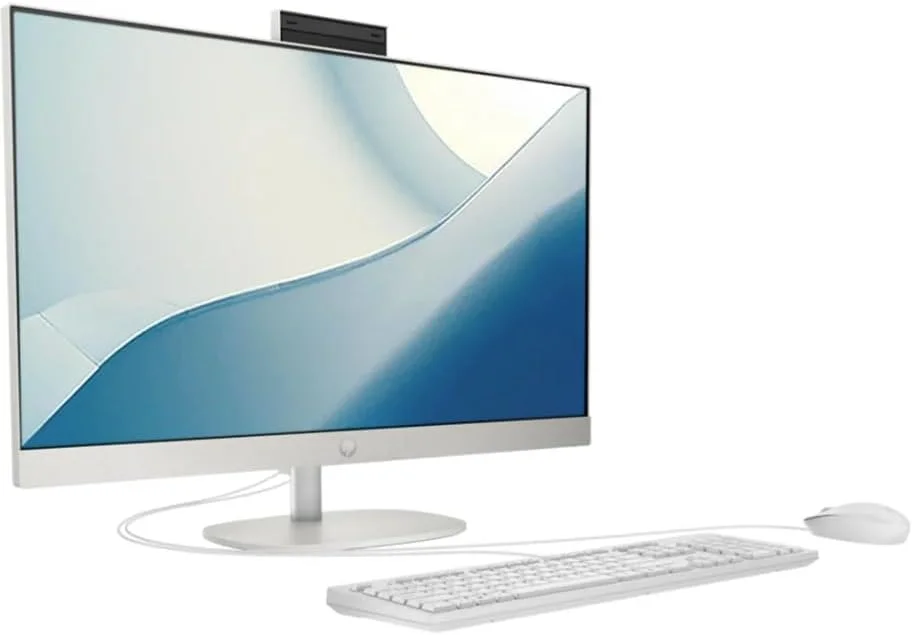 جدیدترین کامپیوتر همه کاره 24 اینچی HP مدل 2024، پردازنده نسل سیزدهم Intel Core i5-1335U | 8 گیگابایت رم DDR4 | 512 گیگابایت NVMe SSD | صفحه نمایش 23.8 اینچی FHD | ویندوز 11 (سفید صدفی)