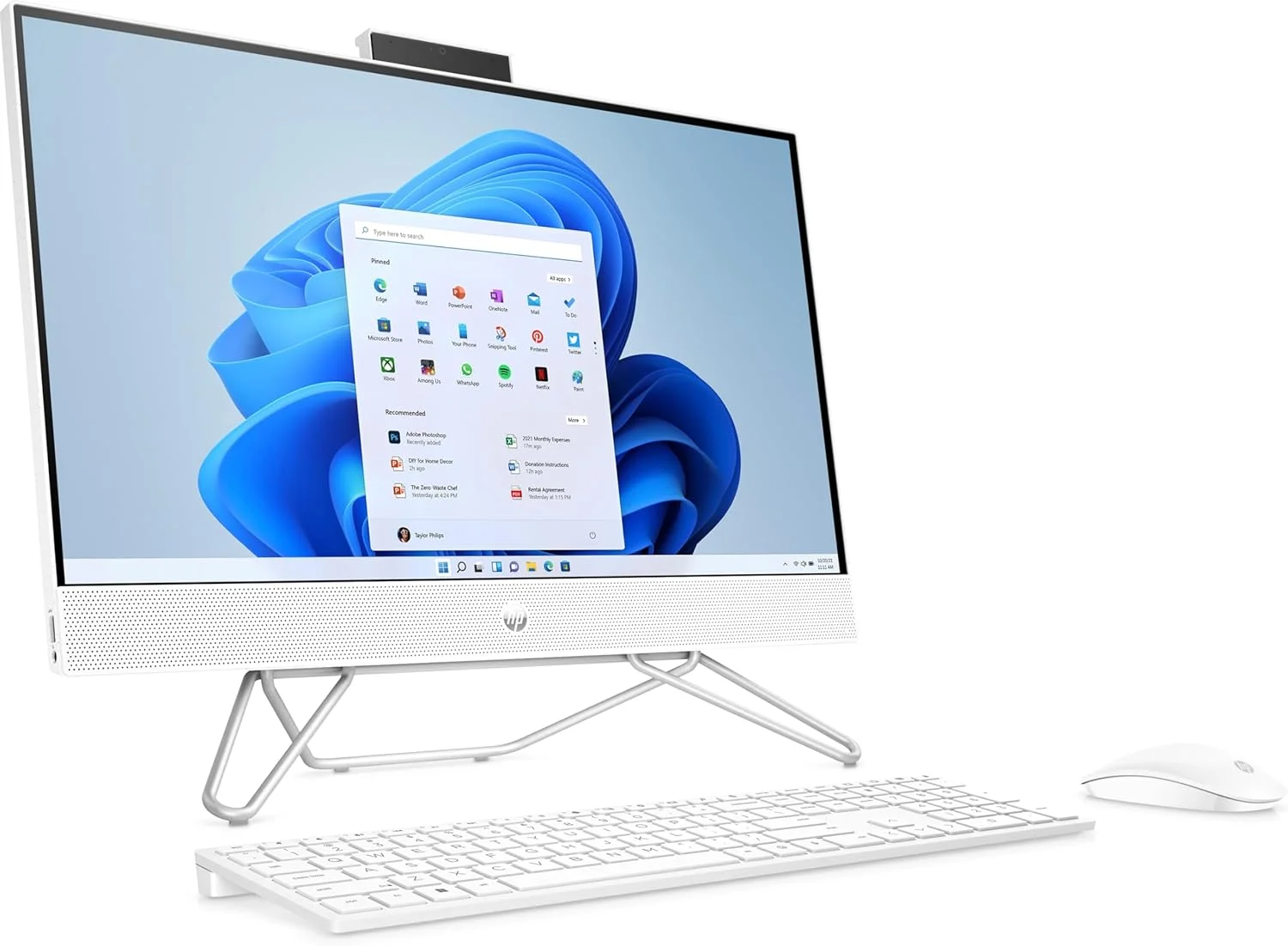 کامپیوتر همه کاره HP مدل 24 با صفحه نمایش 23.8 اینچی FHD - پردازنده Intel Core i3-1215U - کارت گرافیک Intel UHD - رم 8 گیگابایتی DDR4 - حافظه SSD NVMe 512 گیگابایتی - کیبورد و ماوس سیمی سفید USB مدل HP 225 - ویندوز 11 - سفید ستاره ای