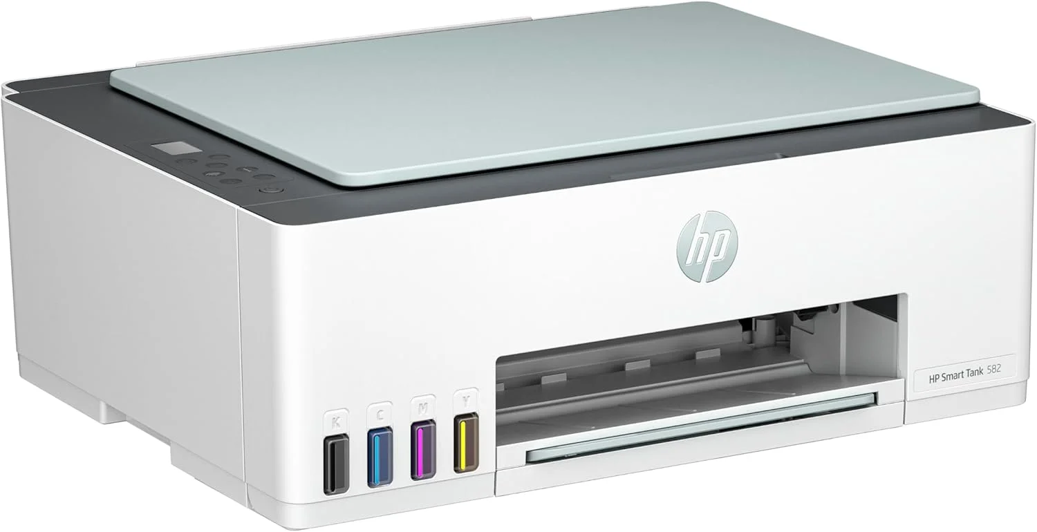 پرینتر چندکاره جوهرافشان بی سیم HP Smart Tank 582، پرینت، اسکن، کپی؛ تا 18000 صفحه سیاه و سفید یا 6000 صفحه رنگی - سبز [4A8D6A]