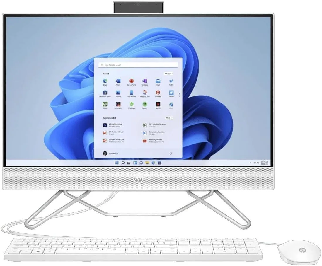 کامپیوتر همه کاره HP AIO-24-CB0010، مدل 2023، صفحه نمایش 23.8 اینچی 1920x1080 IPS 60Hz، پردازنده Intel Celeron J4025 2 هسته ای، 32 گیگابایت DDR4، 1 ترابایت SSD، ویندوز 11 پرو، Wi-Fi، بلوتوث 5، دوربین HD 720p، سفید ستاره ای