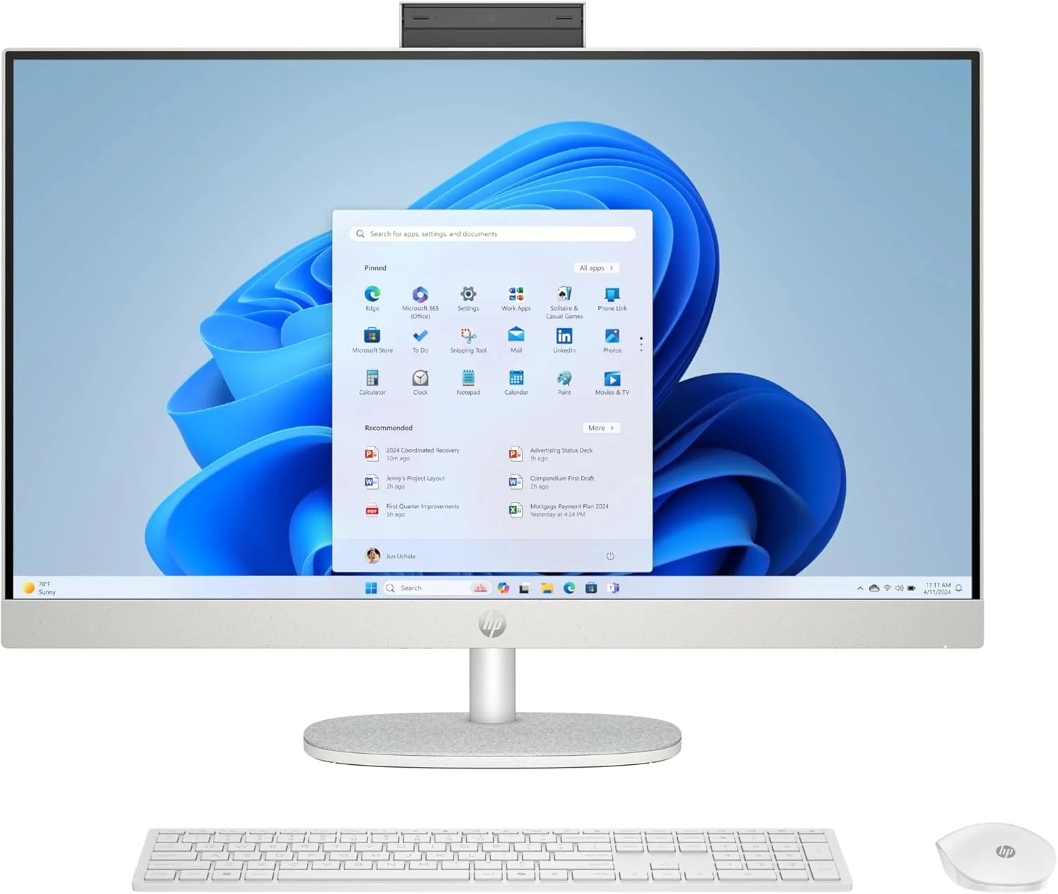 کامپیوتر همه کاره HP مدل All-in-One Desktop AI 27-cr2000ne، صفحه نمایش 27 اینچی FHD، پردازنده Intel® Core™ Ultra 7-255U، رم 16 گیگابایتی DDR5، حافظه SSD 1 ترابایتی، Intel® AI Boost (12 NPU TOPS)، صفحه کلید انگلیسی/عربی، ویندوز 11، سفید صدفی [BZ6J2EA]
