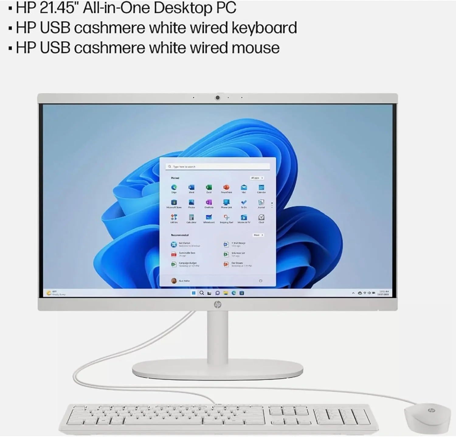 کامپیوتر رومیزی آل این وان 21.5 اینچی HP - با صفحه نمایش ضد تابش نور 1080P FHD، پردازنده Intel Celeron J4025، وب کم، WiFi 6، HDMI، ویندوز 11 پرو (16 گیگابایت رم | 512 گیگابایت SSD)