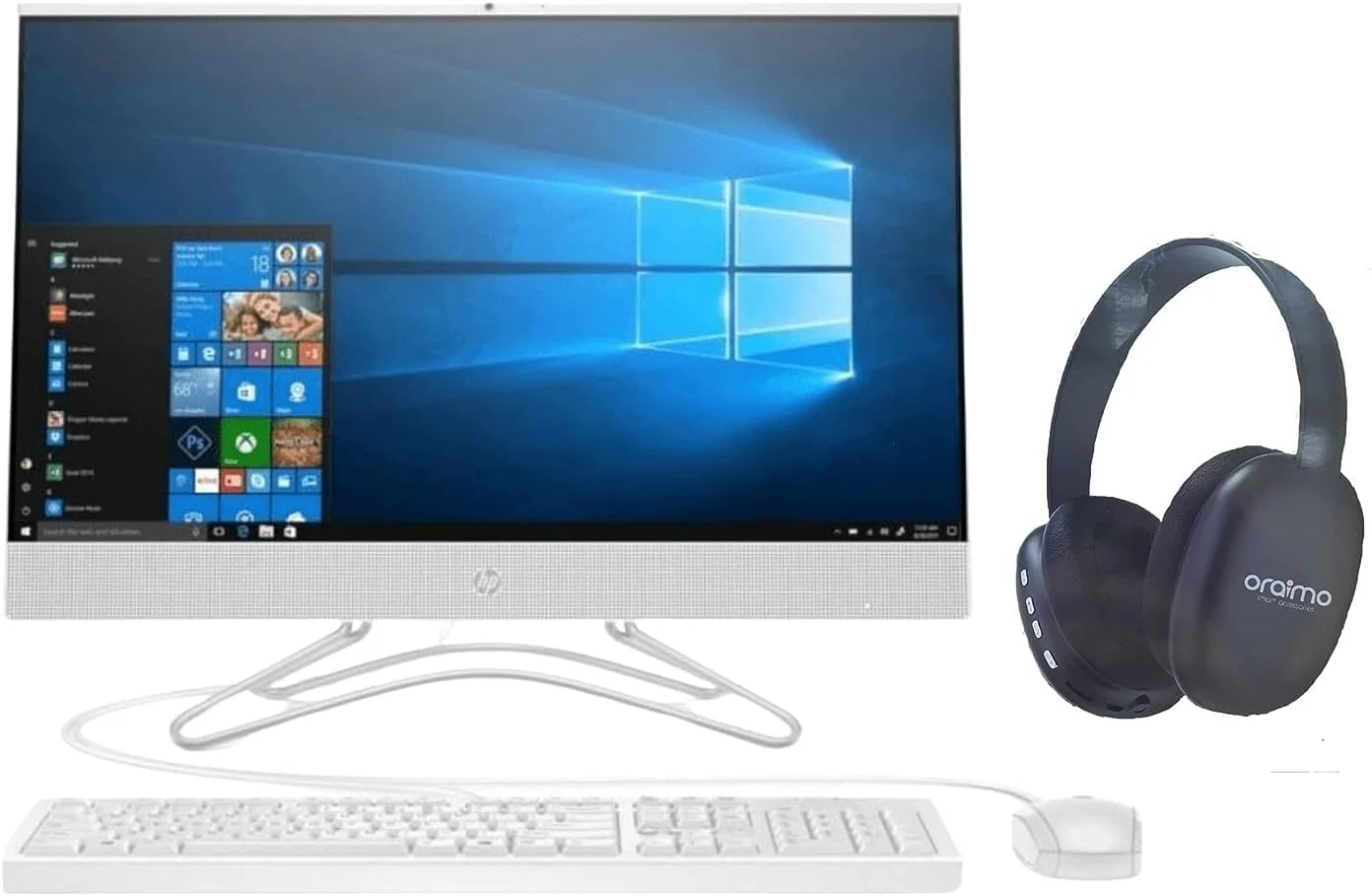 کامپیوتر همه کاره تجاری HP 200 G4 مدل 2023، پردازنده Intel Core i5-1235U، رم 8 گیگابایتی DDR4-3200 مگاهرتز، حافظه SSD NVMe M.2 512 گیگابایتی، گرافیک Iris XE، صفحه نمایش 21.5 اینچی، ویندوز 11 به همراه هدفون بلوتوث رایگان، سفید برفی